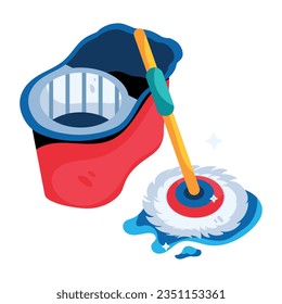 A flat icon of floor cleaning 