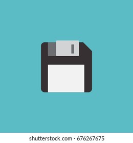 Flat Icon Floppy Disk Element. Vector Illustration Of Flat Icon Diskette Isolated On Clean Background. Can Be Used As Diskette, Floppy And Disk Symbols.