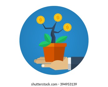 Flat Icon - Flower Illustration