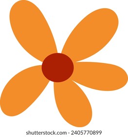 flat icon flower  orange color auntumn day theme