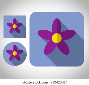 flat icon flower , vector cartoon illustration design, in one package or set