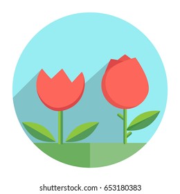 flat icon for flower,tulip,rose,vector illustrations