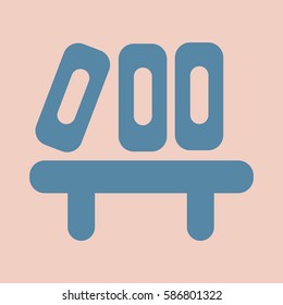 flat icon folders on shelf