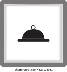 Flat icon. Food. Dinner. The dish is covered with a lid.