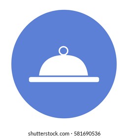 Flat icon. Food. Dinner. The dish is covered with a lid.