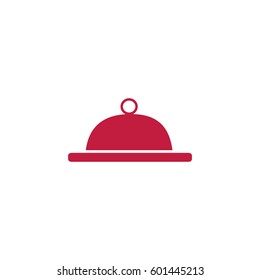 Flat icon. Food. Dinner. The dish is covered with a lid.