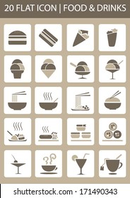 Flat Icon Food and Drinks