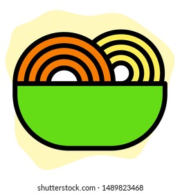 Flat Icon Food Multi Color - Noodle