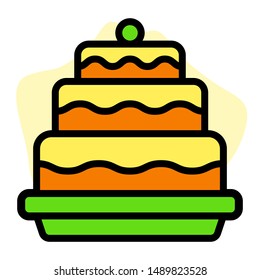 Flat Icon Food Multi Color - Birthday Cake