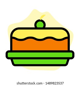 Flat Icon Food Multi Color - Cake