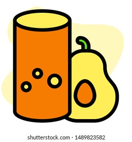 Flat Icon Food Multi Color - Avocado Juice