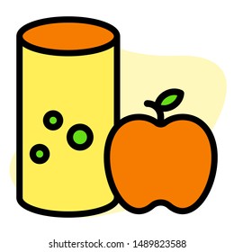 Flat Icon Food Multi Color - Apple Juice