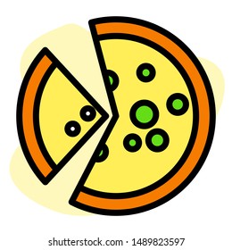 Flat Icon Food Multi Color - Pizza