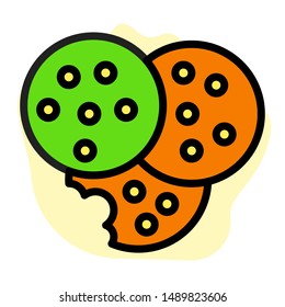 Flat Icon Food Multi Color - Biscuit
