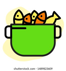 Flat Icon Food Multi Color - Fish