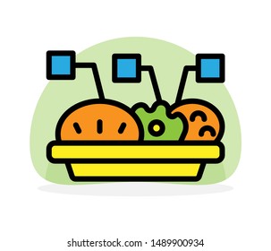 Flat Icon Food Multi Color - Food Spesification