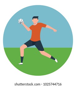 Flat icon football player, goalie 