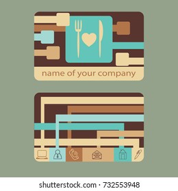 Flat icon. Fork and knife. Cooked with love.