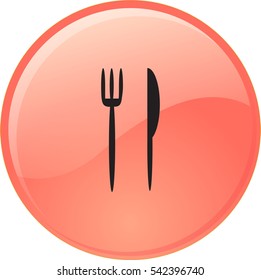 Flat icon. Fork and knife. Dinner.