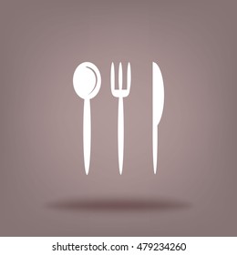 Flat icon. Fork Spoon Knife.