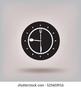 Flaches Symbol. Gabelspitzmesser. Zeit zu essen.