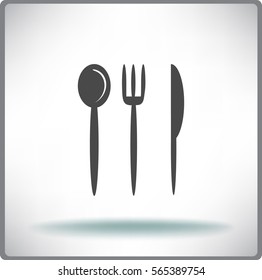 Flat icon. Fork Spoon Knife.