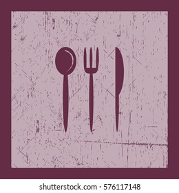 Flat icon. Fork Spoon Knife.