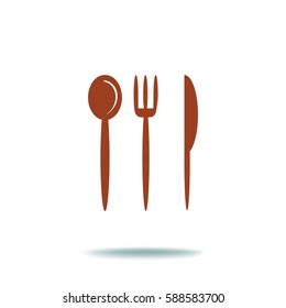 Flaches Symbol. Gabelspitzmesser.