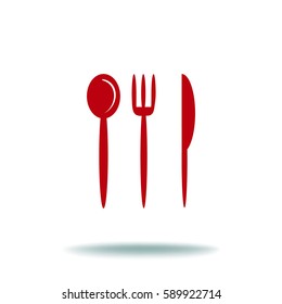 Flat icon. Fork Spoon Knife.