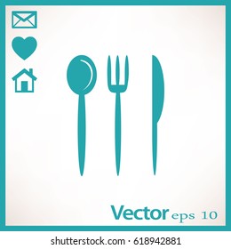 Flat icon. Fork Spoon Knife.