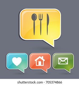 Flat icon. Fork Spoon Knife.