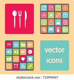 Flat icon. Fork Spoon Knife.