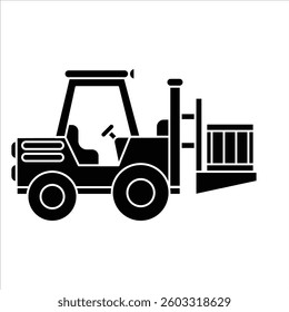 Flat Icon Forklift Warehouse Utility Modern, Stylish and Editable Vector Illustration For Transportation and Vehicle Design