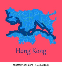 Flat icon in form of Hongkong