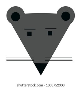 flat icon or icon in the form of a mouse face. Vector illustration