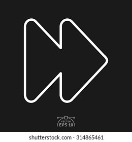Flat icon of forward.
