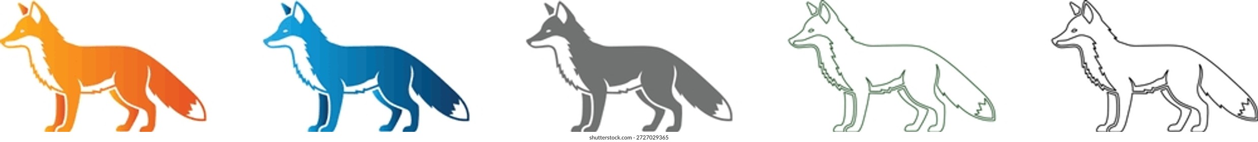 Icono plano de una cabeza de zorro como parte de un conjunto de iconos aislados negros sólidos. Vector gráfico para el diseño.