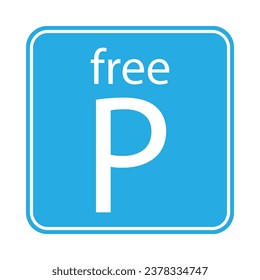 Flat icon free parking solated on white background. Vector illustration.