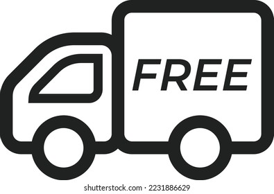 flat icon free shipping courier online shop