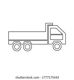 flat icon freight truck outline style