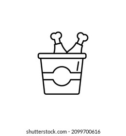 flat icon fried chicken in the box.
