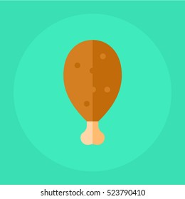 flat icon fried chicken leg