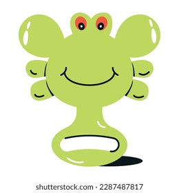 Icono plano de la rana rattle 
