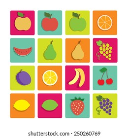 Flat icon fruit