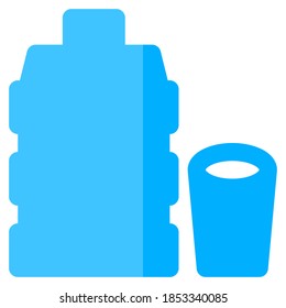 Flat icon of Gallon and Cup, suitable for a part of the house or home icon set