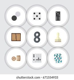Flat Icon Games Set Of Chequer, Pawn, Multiplayer And Other Vector Objects. Also Includes Chequer, Lotto, Multiplayer Elements.
