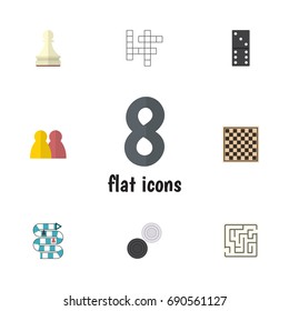 Flat Icon Games Set Of People, Pawn, Bones Game And Other Vector Objects. Also Includes Lost, People, Multiplayer Elements.