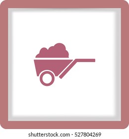 Flat icon. Garden wheelbarrow.