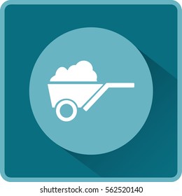 Flat icon. Garden wheelbarrow.