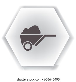 Flat icon. Garden wheelbarrow.
